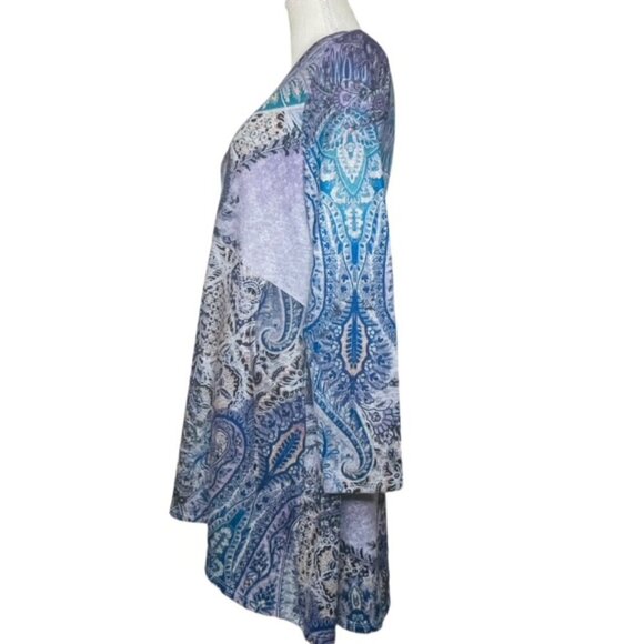 CHICO'S Long Sleeve Paisley Tunic Top with Pockets - Size Small - Picture 5 of 11
